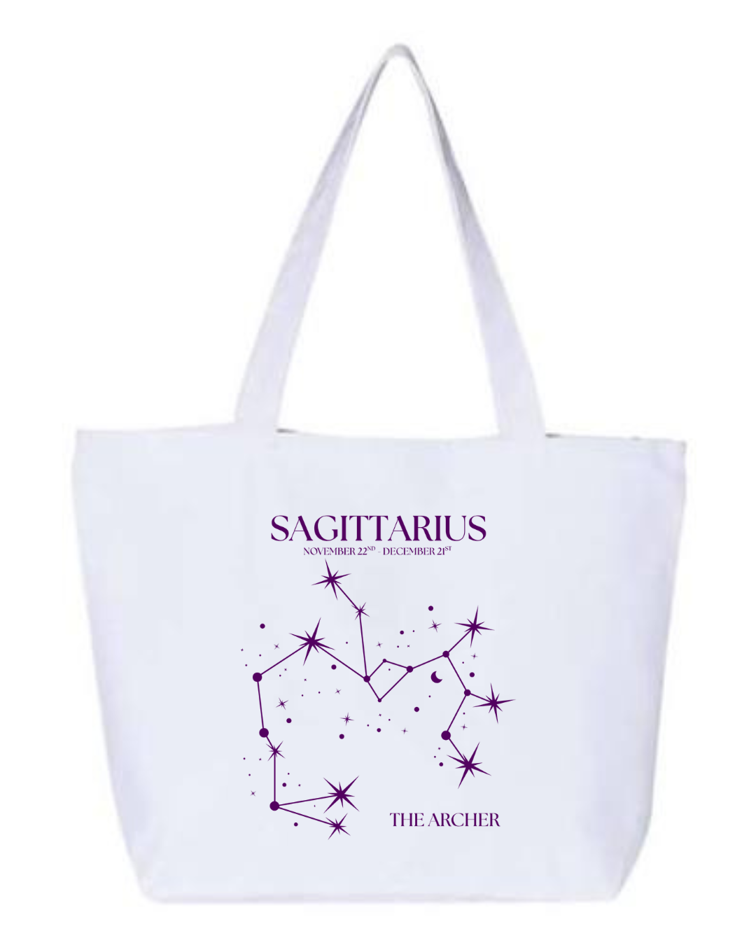 Sagittarius Constellation Zippered Tote