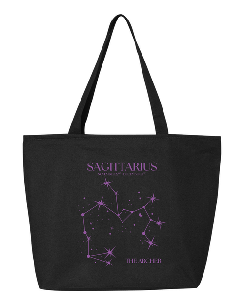 Sagittarius Constellation Zippered Tote