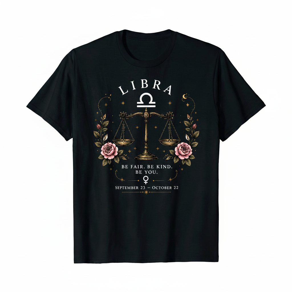 Libra Black T-Shirt