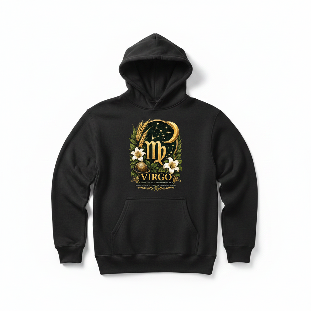 Ornate Virgo Black Hoodie
