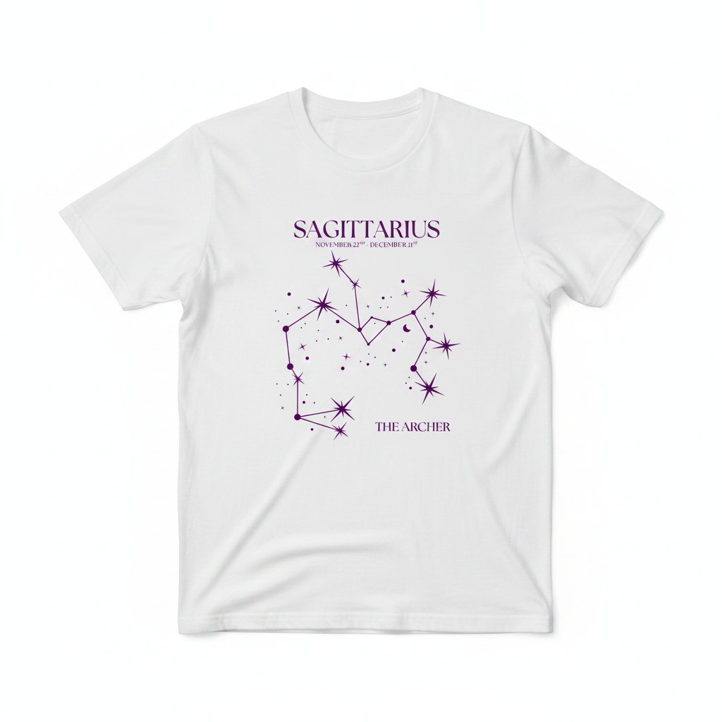 Sagittarius Flat Lay T-Shirt Mockup